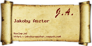 Jakoby Aszter névjegykártya